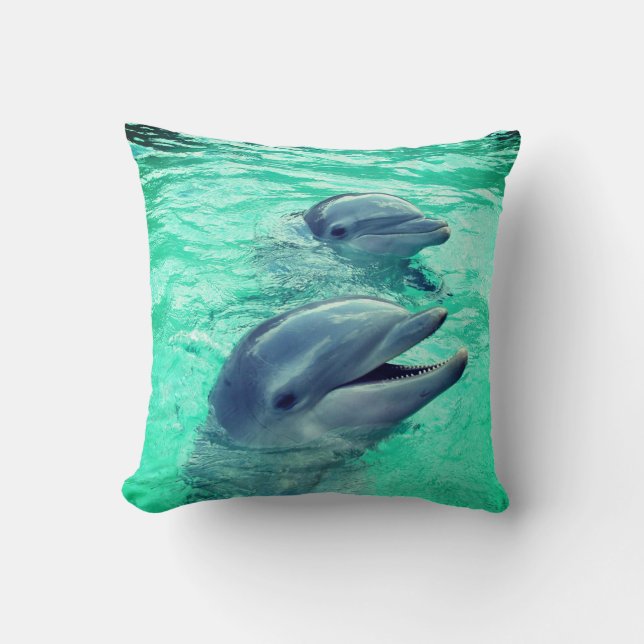 Dolphins Throw Pillow (Front)