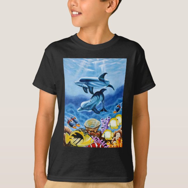 Dolphins Tropical Fish T-Shirt (Front)