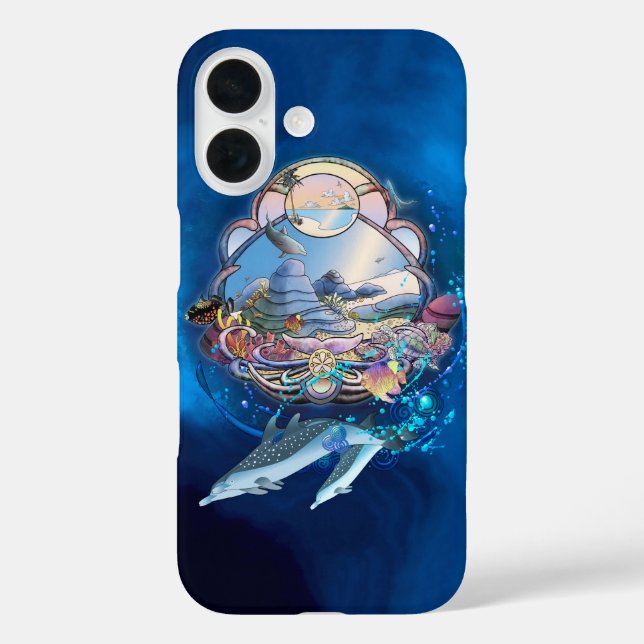 DOLPHINS UNDER THE BEACH PARTY Case-Mate iPhone CASE (Back)