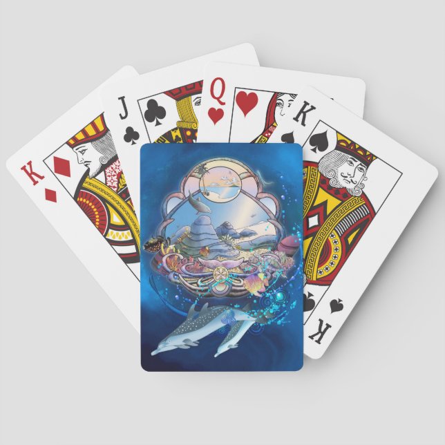 DOLPHINS UNDER THE BEACH PARTY PLAYING CARDS (Back)
