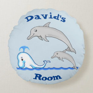 Dolphins & Whale Pillow