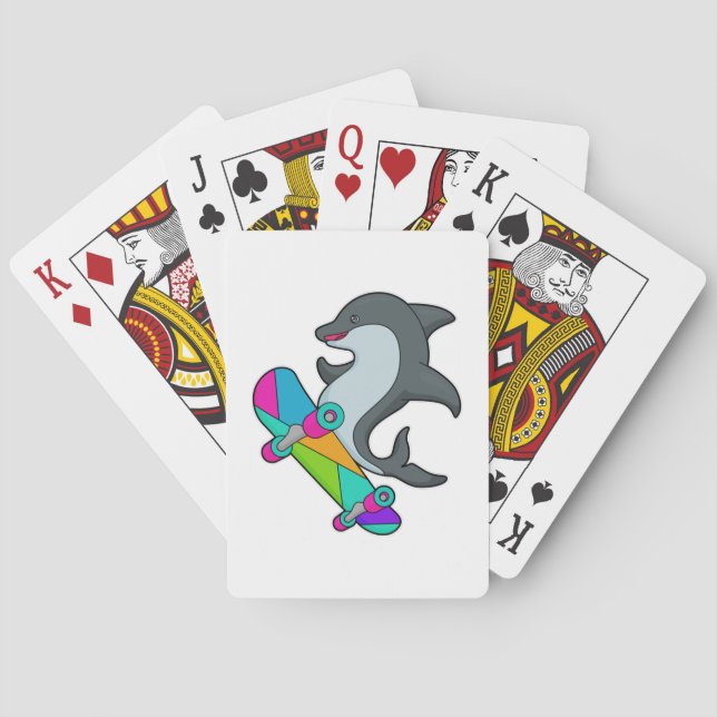Dolpin as Skater with Skateboard Playing Cards (Back)