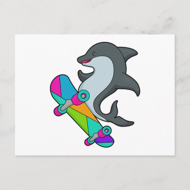 Dolpin as Skater with Skateboard Postcard (Front)