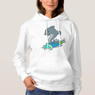 Dolpin as Surfer with Surfboard Hoodie