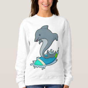 Dolpin as Surfer with Surfboard Sweatshirt