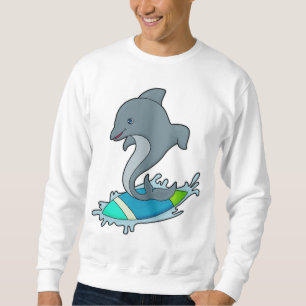 Dolpin as Surfer with Surfboard Sweatshirt
