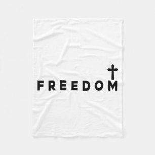 Dom Christian Cross Patriotic Fleece Blanket