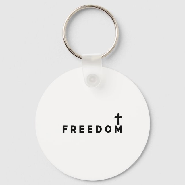 Dom Christian Cross Patriotic  Keychain (Front)