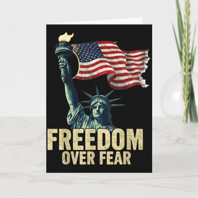 Dom Over Fear Statue Of Liberty Flag Graphic  Card (Front)