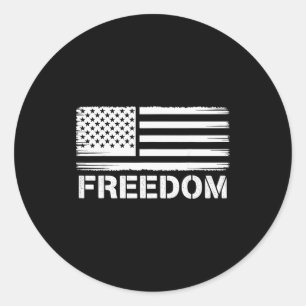 Dom Vintage America Flag  Classic Round Sticker