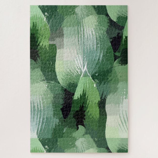 Domaine de verdure Contemporain Linéaire Puzzle Pu (Vertical)