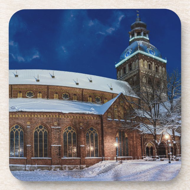 Dome cathedral on Dome square in Riga, Latvia Coaster (Front)