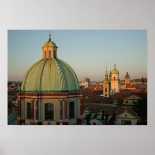 Dome of Church of Saint Francis, Prague, Czech Poster