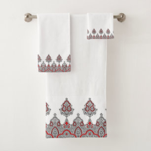 Dome of India Patterned Design Bath Towel Set