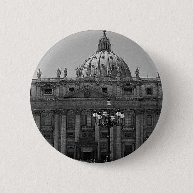Dome of St Peters Basilica Rome 2 Inch Round Button (Front)