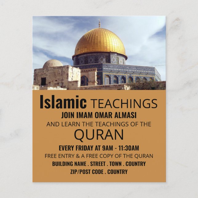 Dome of the Rock, Islamic Teaching Advertising Flyer (Front)