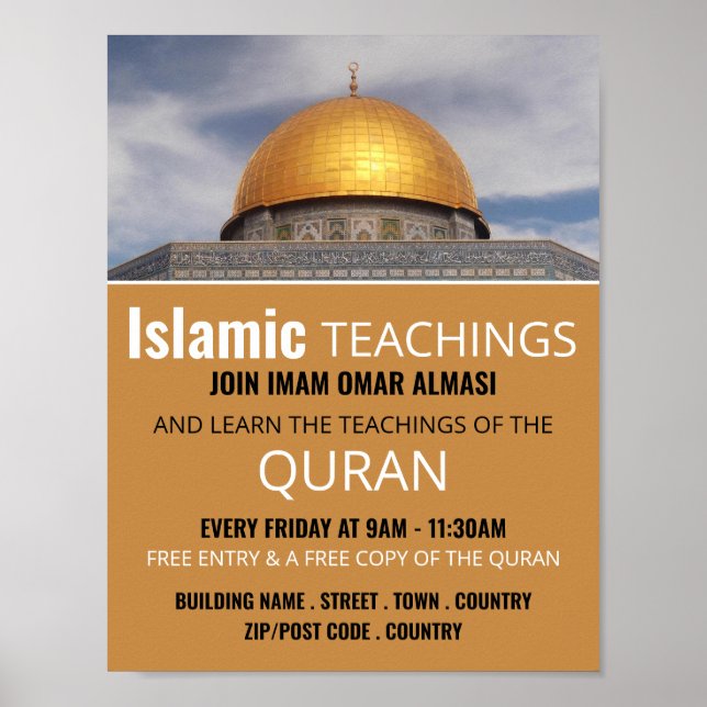 Dome of the Rock, Islamic Teaching Advertising Poster (Front)