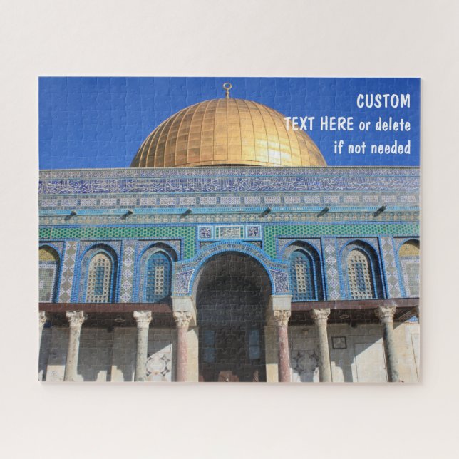 Dome of the Rock, Jerusalem, custom message option Jigsaw Puzzle (Horizontal)