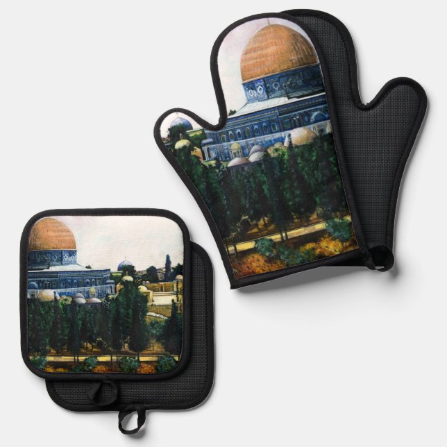 Dome of the Rock, Jerusalem Oven Mitt & Pot Holder Set (Front/Back)