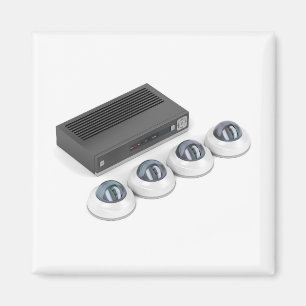 Dome security cameras and digital video recorder magnet