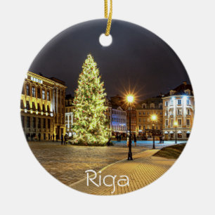 Dome Square with Christmas tree in Riga Ceramic Ornament