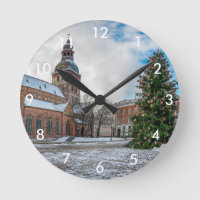 Dome square with Christmas tree in Riga