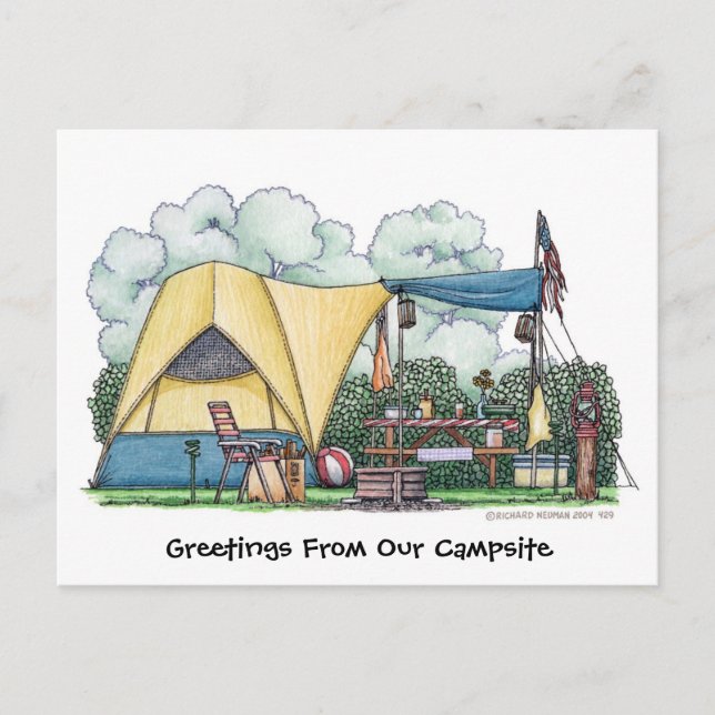 Dome Tent Camper Camper Cartes postales (Devant)