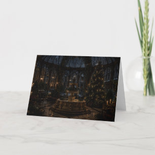 Domed Gothic Library Christmas Card