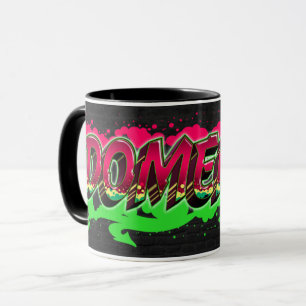 Domenica Vorname Name Graffiti red green Tasse Mug