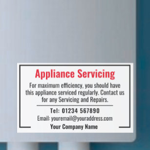 Domestic Appliance Servicing and Repairs Sticker