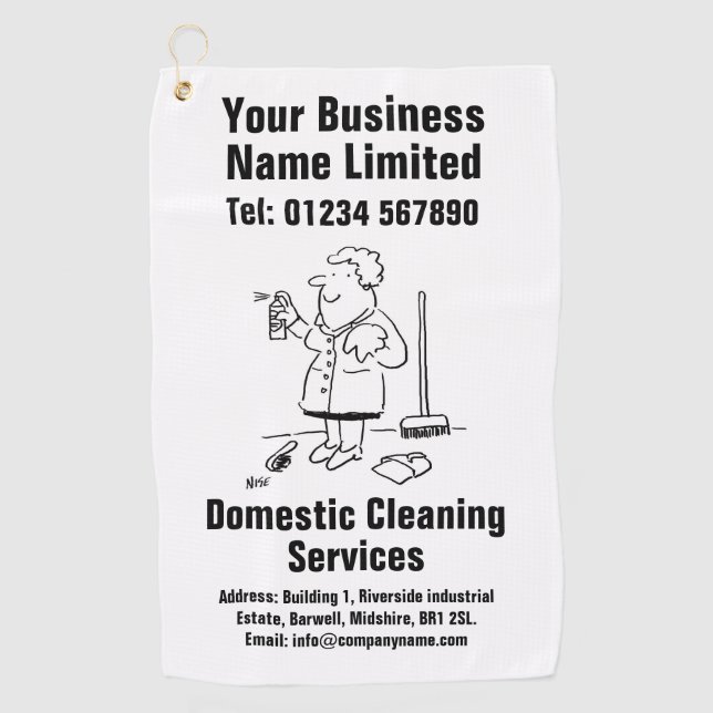 Domestic Cleaning Services Design Golf Towel (Front)