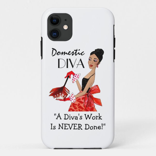 "Domestic Diva" (African American Diva) Case-Mate iPhone Case (Back)