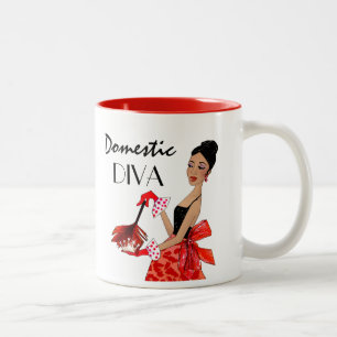 "Domestic Diva" Two-Tone Coffee Mug