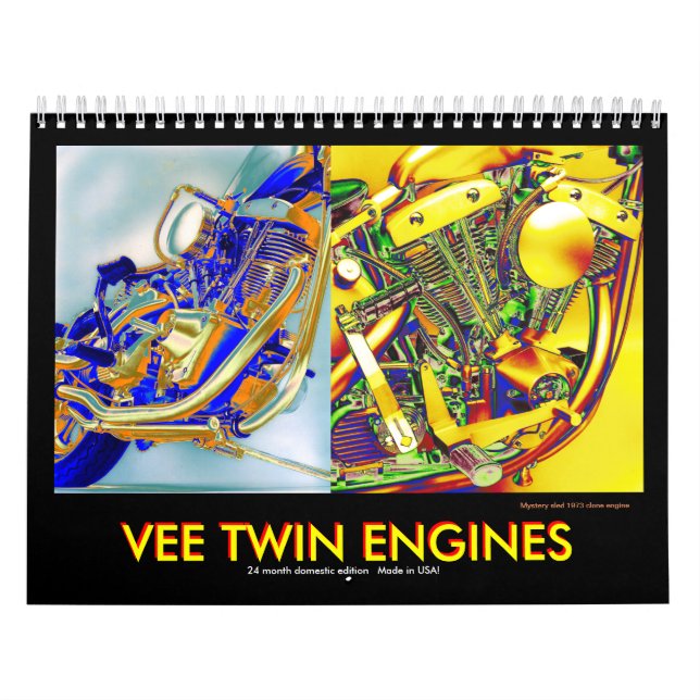 Domestic ed. Vee-twin Motorcycle Engines Calendar (Cover)