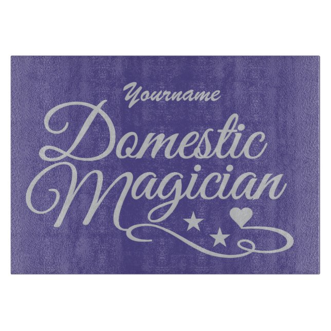 Domestic Magician custom cutting board (Front)