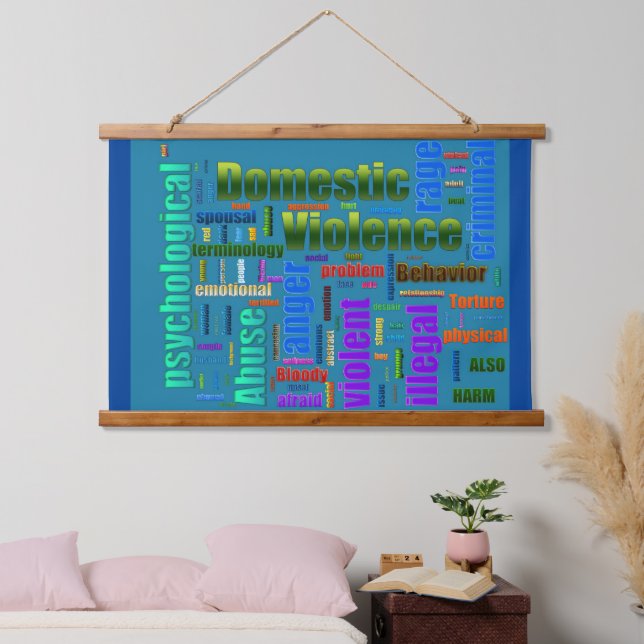 Domestic Violence Abuse Related Text  Hanging Tapestry (Bedroom)