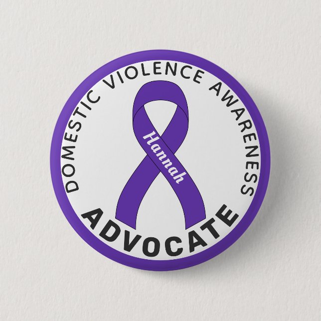 Domestic Violence Advocate Ribbon White Button (Front)