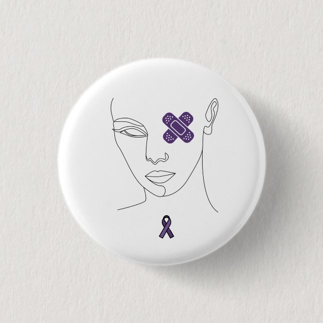Domestic violence awareness  1 inch round button (Front)