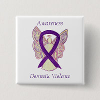 Domestic Violence Awareness Angel Ribbon Pin