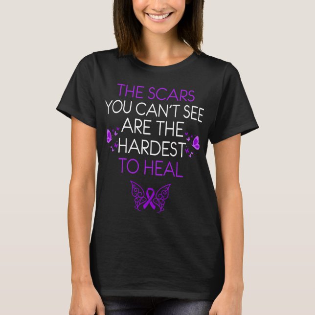 Domestic Violence Awareness Butterfly Ribbon T-Shirt (Front)