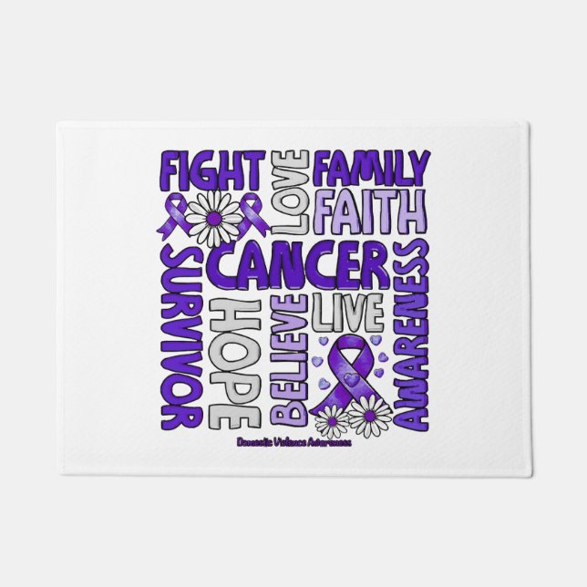 Domestic Violence Awareness - Fight love survivor  Doormat (Front)