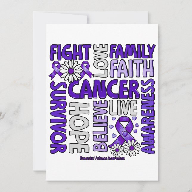 Domestic Violence Awareness - Fight love survivor  Invitation (Front)