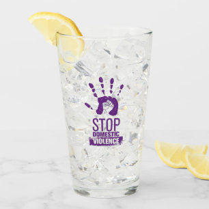 Domestic Violence Awareness Glass