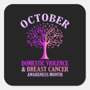 Domestic Violence Awareness Month October Support Square Sticker