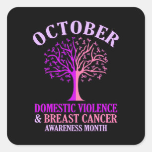 Domestic Violence Awareness Month October Support Square Sticker