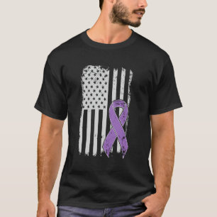 Domestic Violence Awareness Patriotic Usa Flag Rib T-Shirt