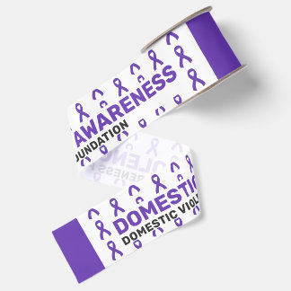 Domestic Violence Awareness Pattern Ribbon Grosgrain Ribbon