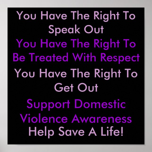 Domestic Violence Awareness Poster (Front)