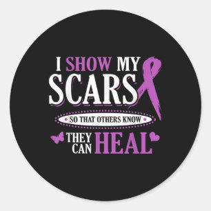 Domestic Violence Awareness Purple Ribbon T Shirt  Classic Round Sticker