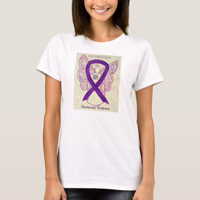 Domestic Violence Awareness Ribbon Angel Shirt (Front)